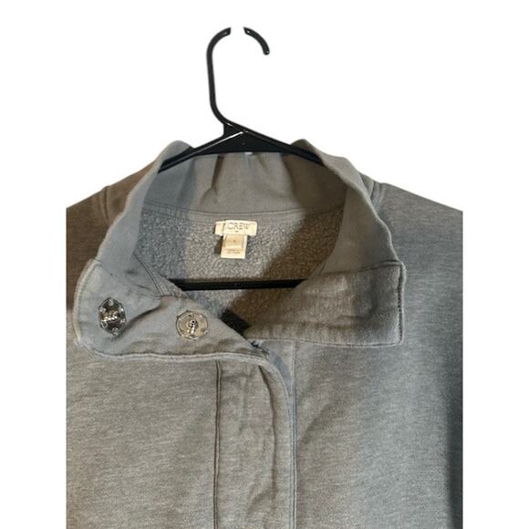 J.  Crew Gray Long Sleeve Button Henley Cotton Blend Sweatshirt Women Sz S - Picture 6 of 10